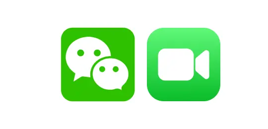 WeChatとFacetimeのロゴ